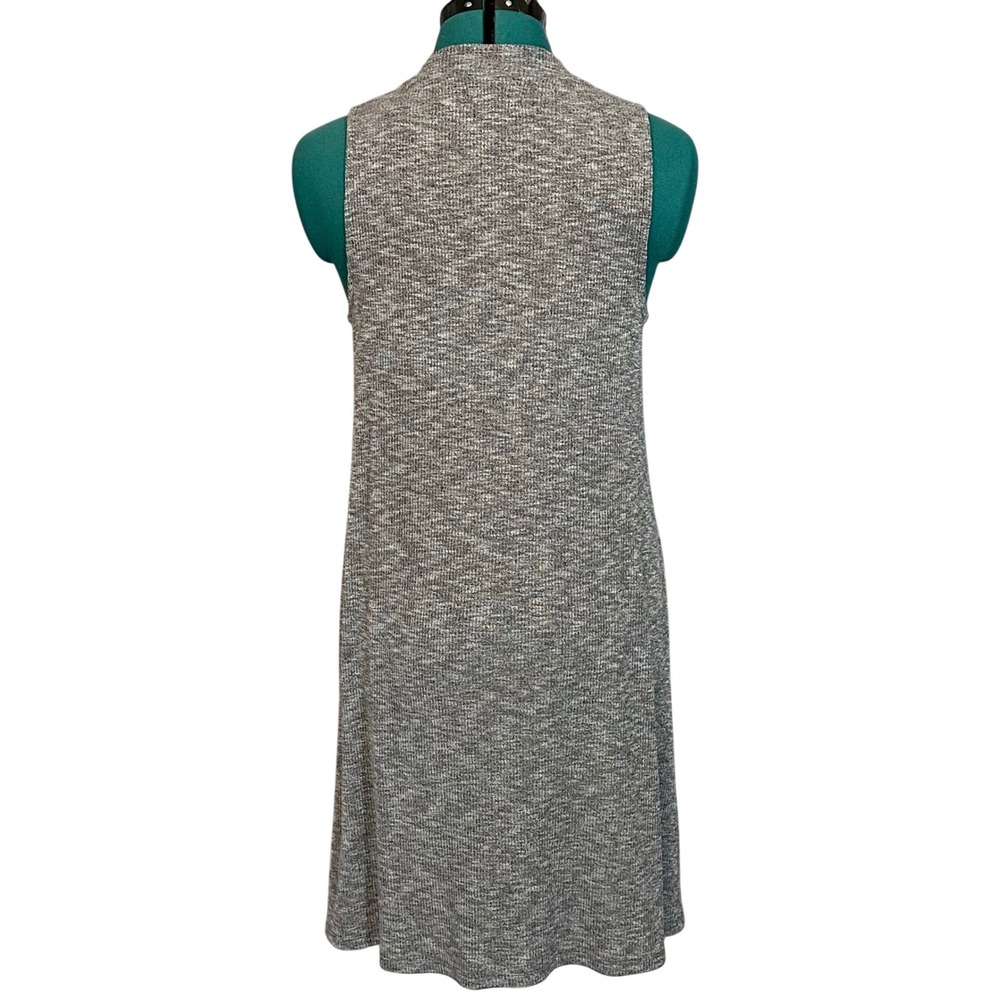 Madewell‎ Grey Marled Ribbed Knit Mock Neck Sleeveless Shift Midi Dress G5014 S - Picture 3 of 6